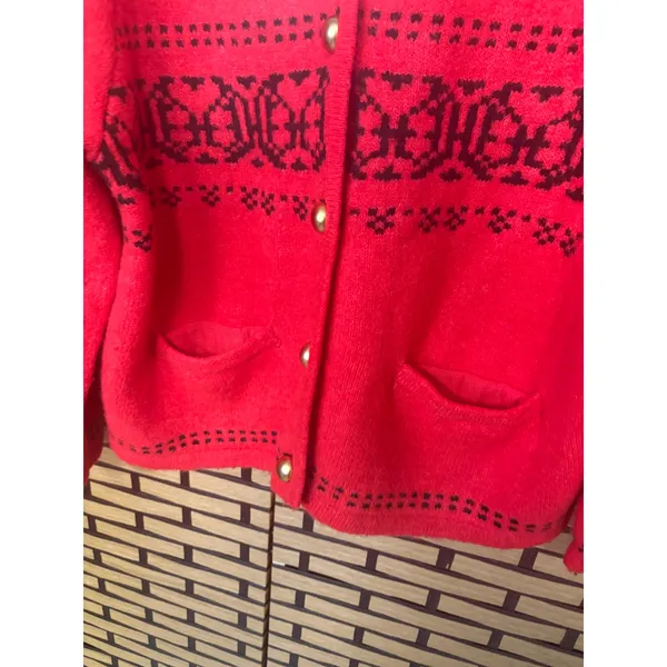 Free Assembly Red And Black Button Front Cardigan Size XXL‎ - Image 3