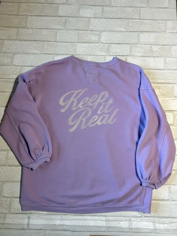 Aerie 'Keep It Real' Crewneck Sweatshirt Lavender - Image 2