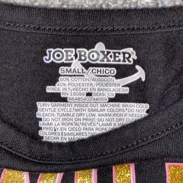 Joe Boxer Will Wake For Waffles Pink and Gold Glitter Pajama Set - Image 3