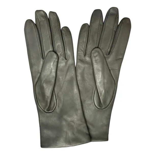 FOWNES BROTHERS Leather Gloves Charcoal Gray Cashmere Lined Medium NWT - Image 3