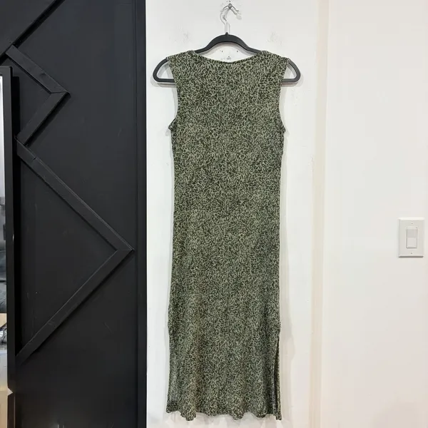 White Stag Green Animal Print Sleeveless Dress Size 18 Plus Y2K Leopard Tank - Image 5