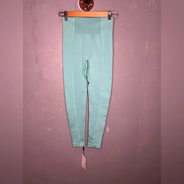 Gymshark Ultra Seamless Spearmint Green Leggings (medium) - Image 4