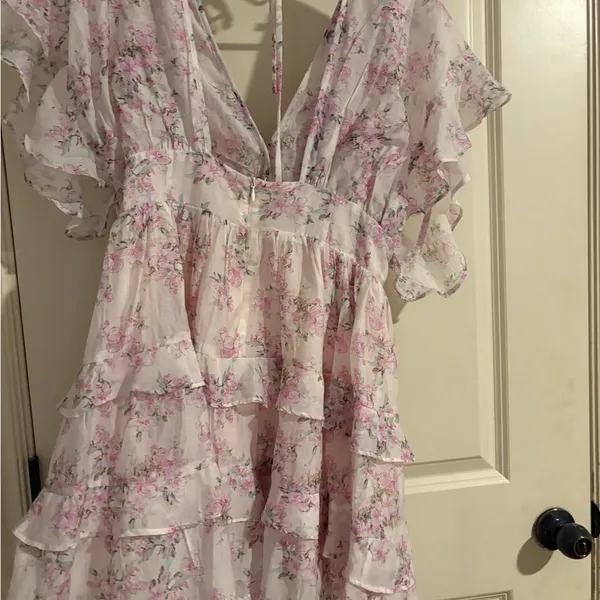 Vestique Light Pink Floral Mini Dress - Image 3