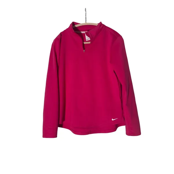 Nike Therma Fit half zip Long sleeved tip in Pink Sz‎ L - Image 2