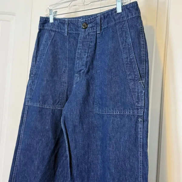 Imogene + Willie Cotton Linen Utility Trousers Jeans M Military Workwear Artisan - Image 12