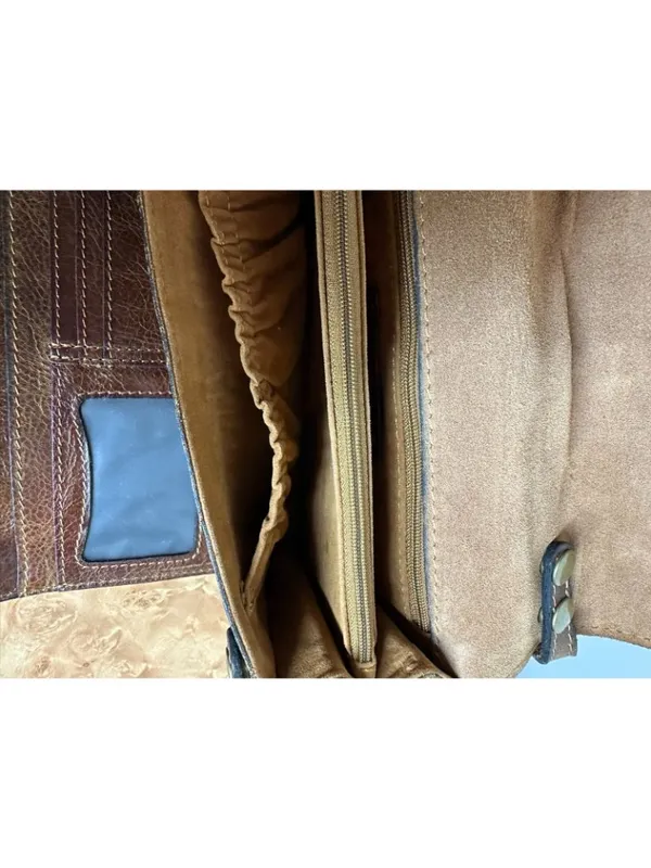 Patricia Nash Distressed Brown Leather Organizer Crossbody Wallet Bag Boho Vinta - Image 10