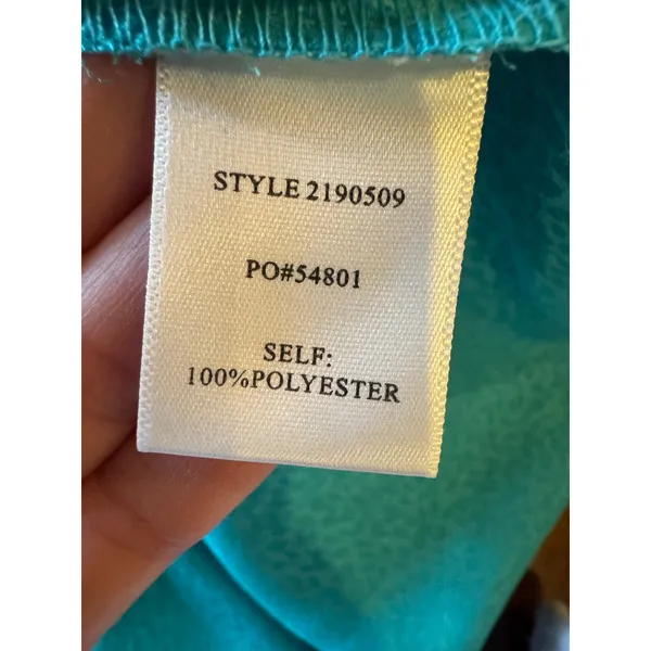 Current Air‎ Dress Women Medium Teal Silky Belted V Neck Short Sleeve Mini Party - Image 10
