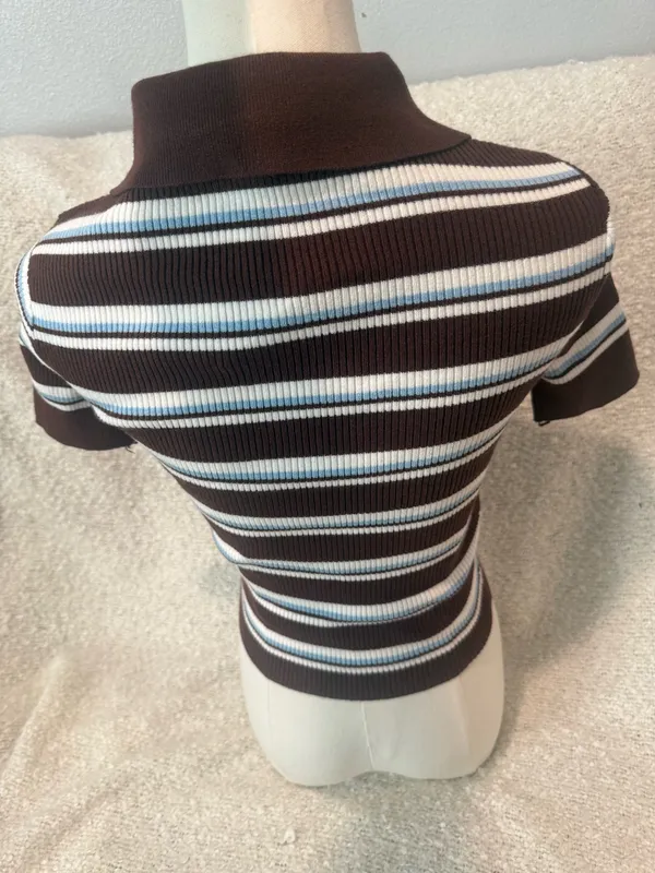 Cute stripped sweater y2k inspired Brown Size XS - Image 3