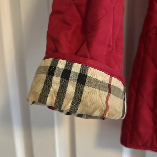 BURBERRY LONDON Women’s Red Diamond Quilted Jacket Size S - Image 4