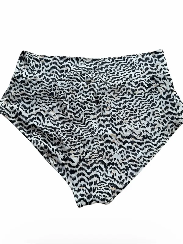 Aerie Real Good Leopard Print High Waist Crossover Swimsuit Bikini Bottom Size L - Image 2