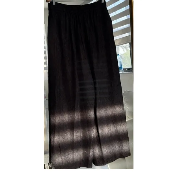 House of Harlow Pleated Wide Leg Textured Trousers L 12-14 - Image 3