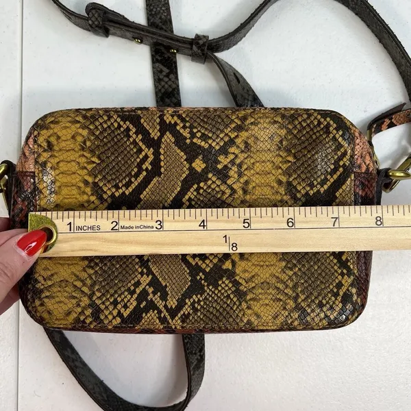 Madewell The Transport‎ Camera Bag Colorblock Snake Embossed Edition Rusted Tin - Image 14