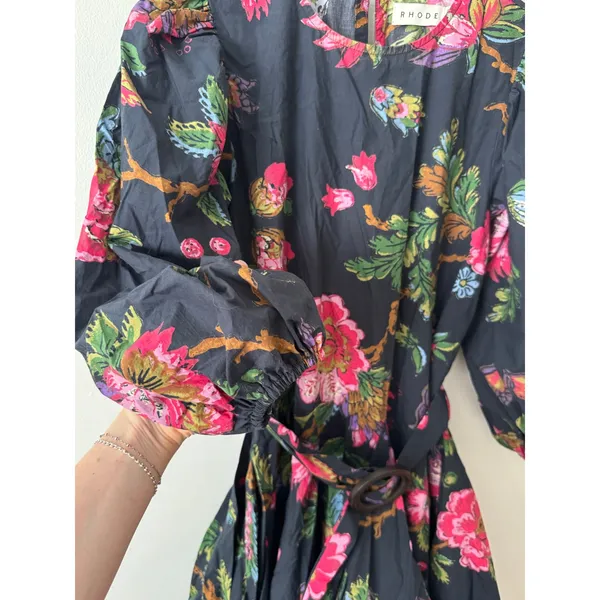 Rhode XS Jenny Mini Dress in Black Floral - Image 4
