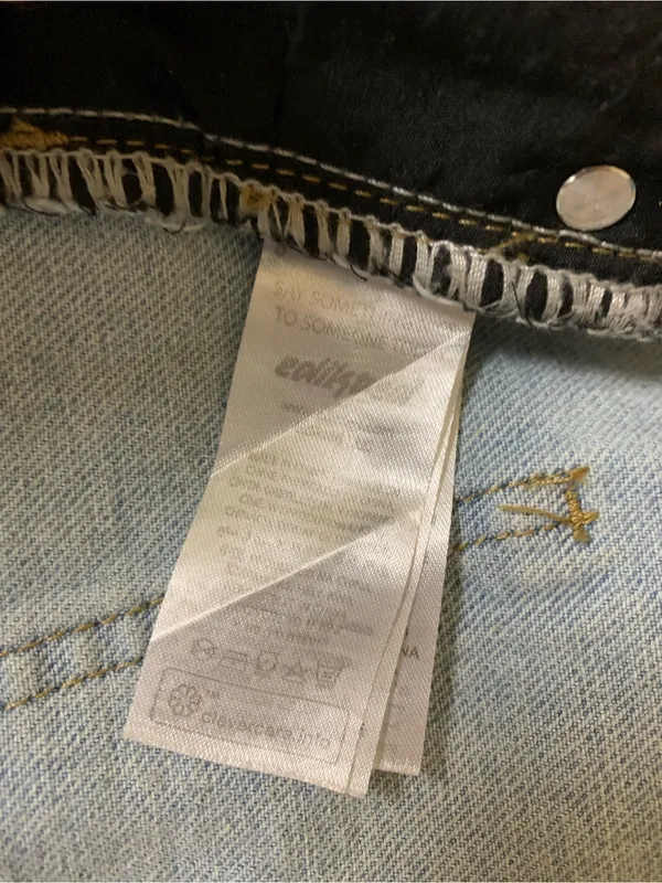 Edikted Light Wash Denim Micro Mini Skirt Y2K Low Rise 2000s Festival S - Image 5