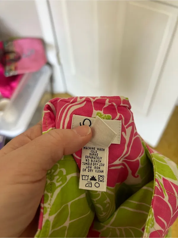 Lilly Pulitzer Pink & Lime Floral Pleated Skater Skirt - Image 7