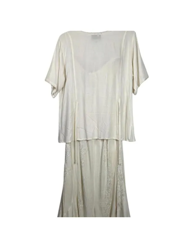 Women's Cream and Tan Dress - Image 3