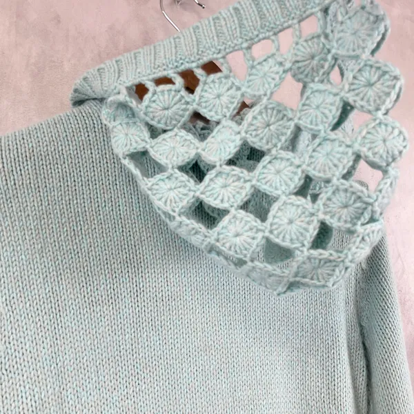 Cabelas Womens‎ Crochet Knit Hoodie Sweater Small Boho Cottage Festival Hippie - Image 5