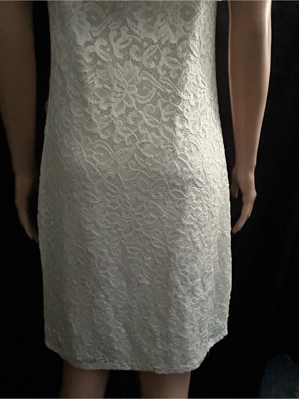 Pink Blush Women’s Lace Overlay Off-Shoulder Midi Dress in Ivory LG NWT - Image 10