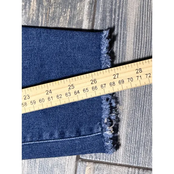 Good American Good Legs Ankle Skinny Jeans‎ Distressed Raw Hem Blue 10/30 Sassy - Image 9