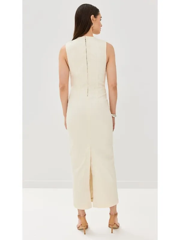 NWT Reformation Kendi Denim Midi in Fior Di Latte Sleeveless Stretch Dress 6 - Image 3