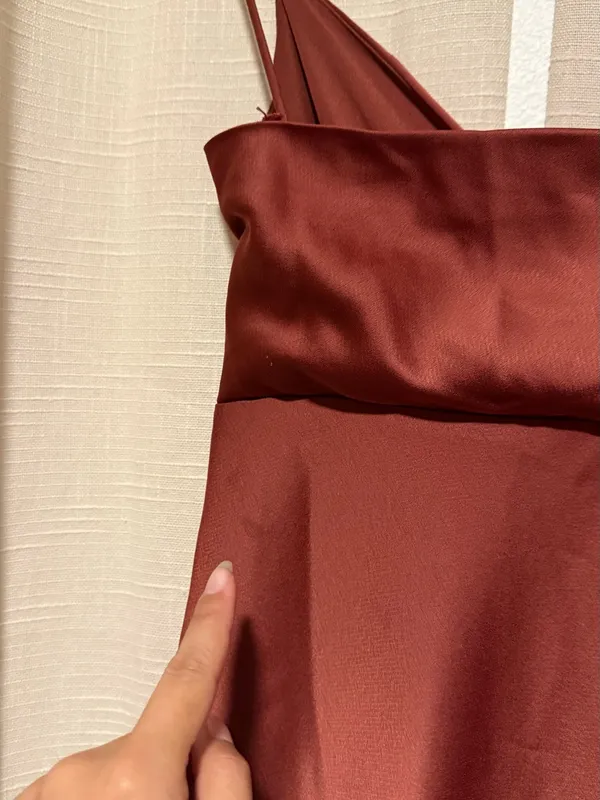 Sachin + Babi Burnt Copper Satin Wrap Maxi Dress - Image 7