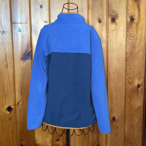 Columbia women’s 2 toned blue and brown pullover quarter button sweatshirt MD - Image 5