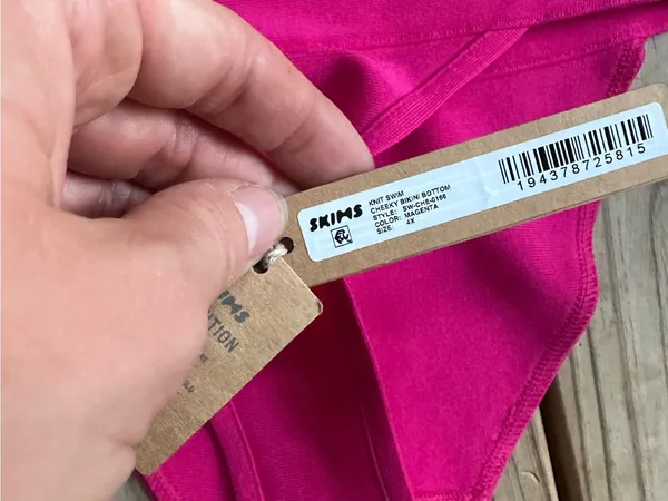 NWT Skims knit cheeky bikini bottoms hot pink - Image 4
