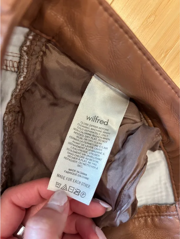 Vegan Leather Aritzia Wilfred Pants - Image 4