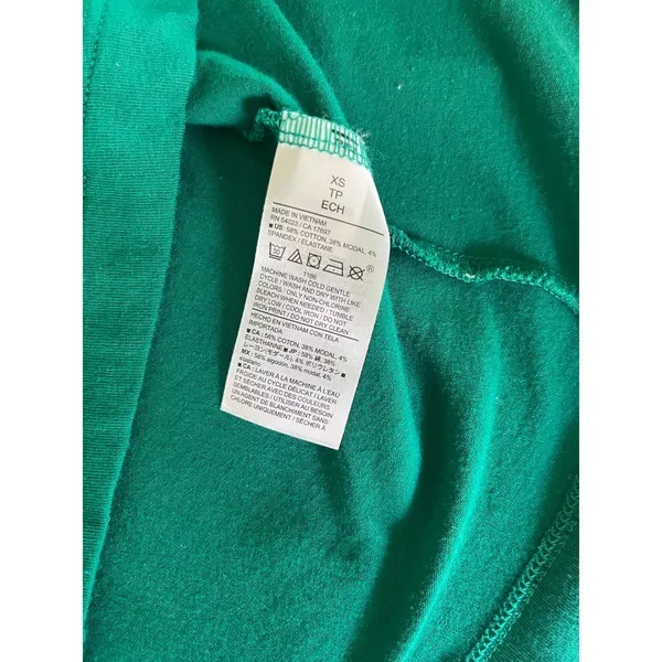 Banana Republic Timeless Shirt XS Green Sleeveless Jewel Tone Minimalist‎ Basic - Image 6