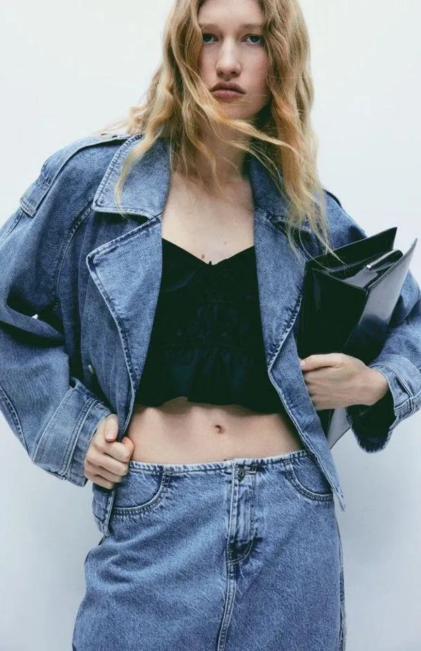 NWT H&M Denim Maxi Skirt in Light Denim Blue | Size 6 US - Image 2