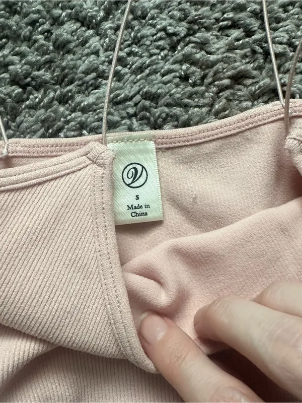 Blue Blush Soft Pink Ribbed Bodysuit with Spaghetti Straps - Image 5