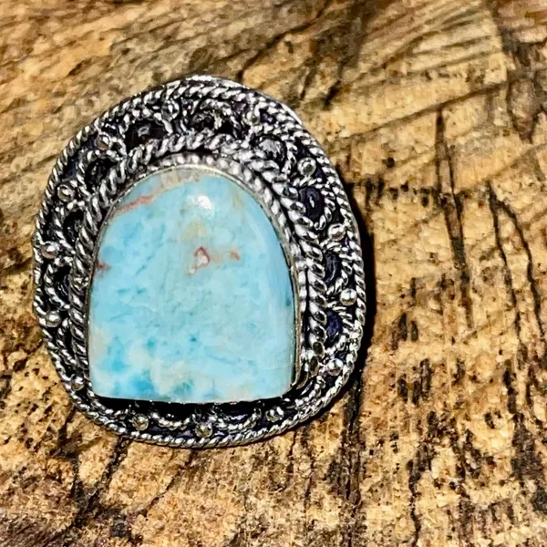 Caribbean Larimar Ring Size 7 Blue - Image 7