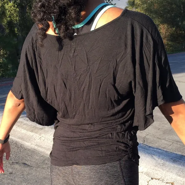 New York And Company Black Flowy Top - Image 3