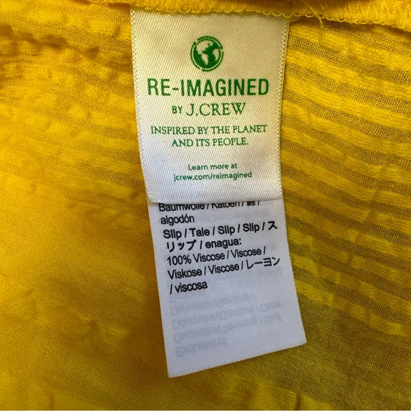 J.Crew Ruffle-Trim‎ Tiered Dress Cotton Dobby Yellow Size small Beach Summer - Image 5