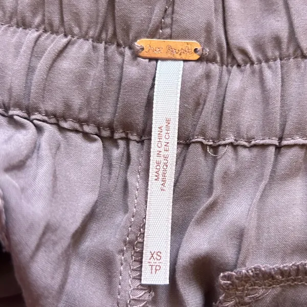 Free People Elastic Waist‎ Pull On Casual Relaxed Straight Leg Pants Size XS - Image 5