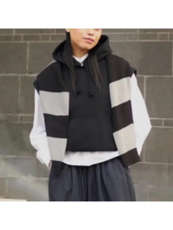 Uniqlo Sweat Sleeveless Hoodie Vest Black NWT XS - Image 5