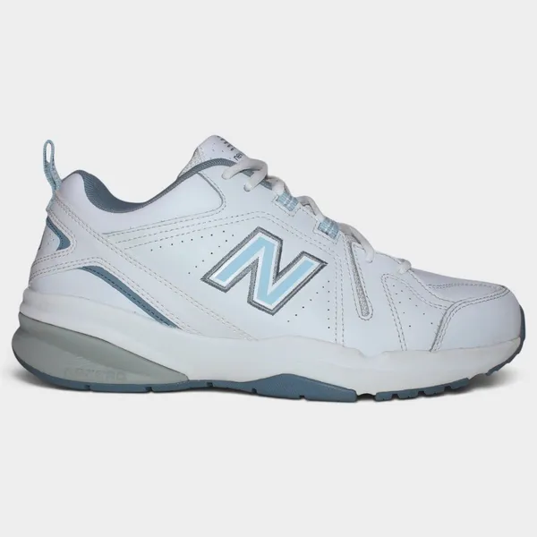 New Balance 608v5 Women 9.5 B White Blue Leather Cross Trainers - Image 2