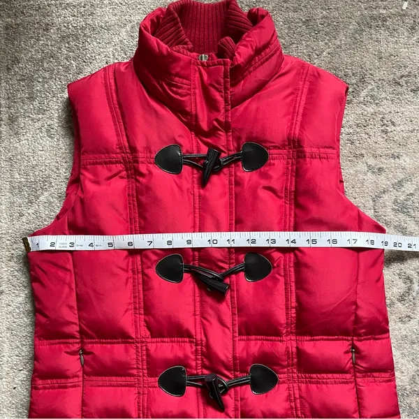Charter Club Red Puffer Equestrian Preppy Vest Small - Image 5