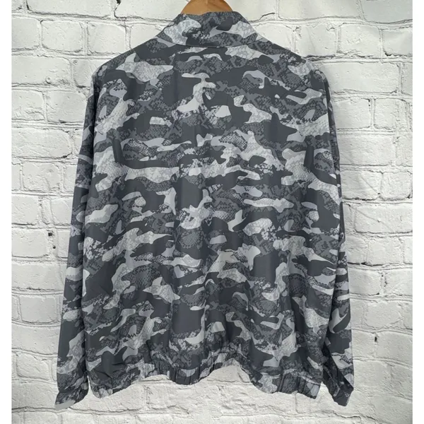 Reebok 1/2 Zip Jacket Women's XXL Gray Camo Pullover Lightweight Windbreaker - Image 2