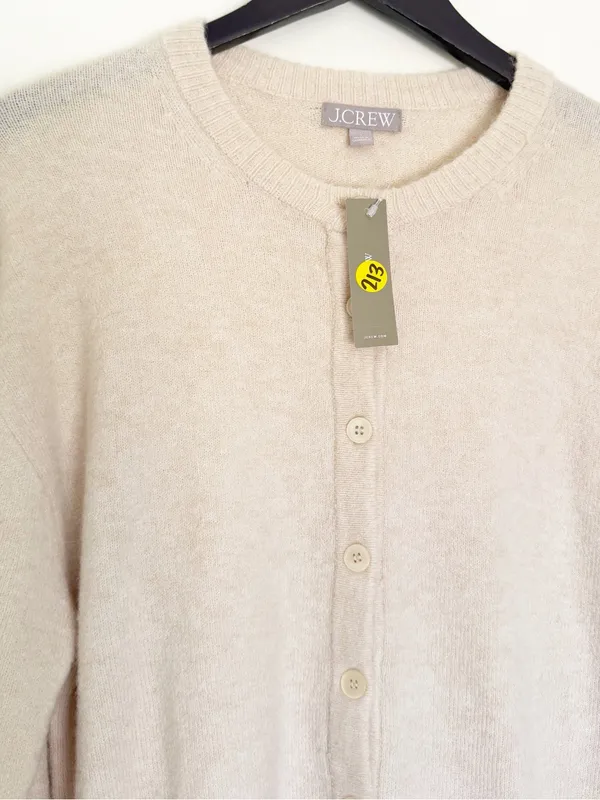 NWT J. CREW Supersoft Bubble Hem Cardigan in Heather Linen Small - Image 3