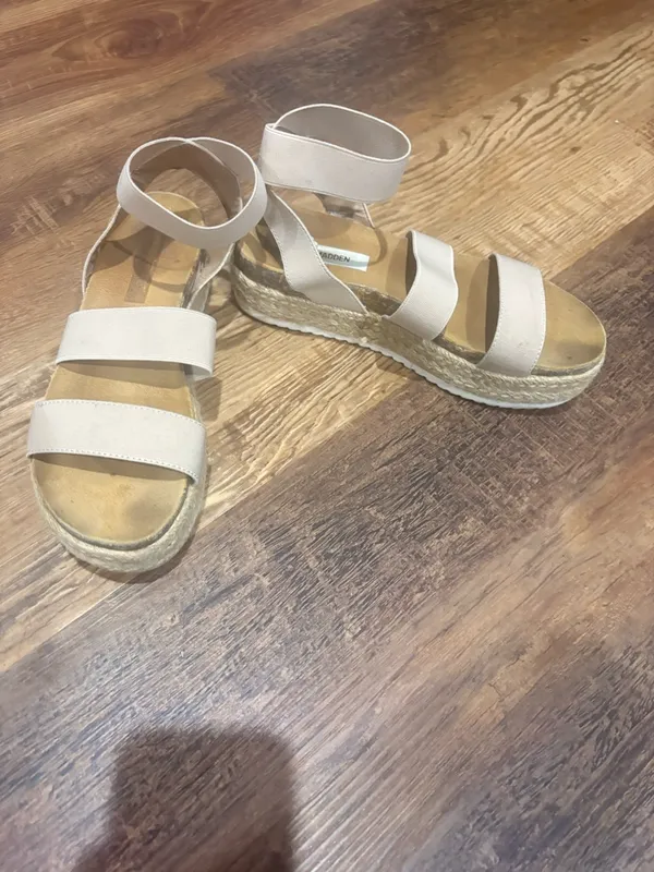 Steve Madden Beige/Cream Espadrille Ankle-Strap Sandals - Image 2