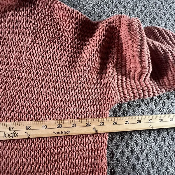 Madewell Open Stitch Cotton Blend Cropped Sweater Rust‎ Orange Size Large - Image 6
