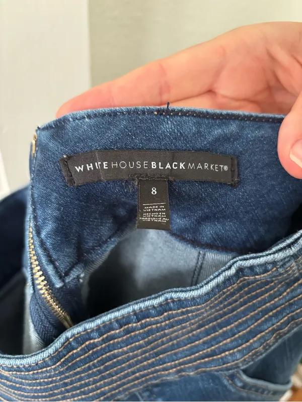 White House Black Market Blue Denim Pencil Skirt - Image 2