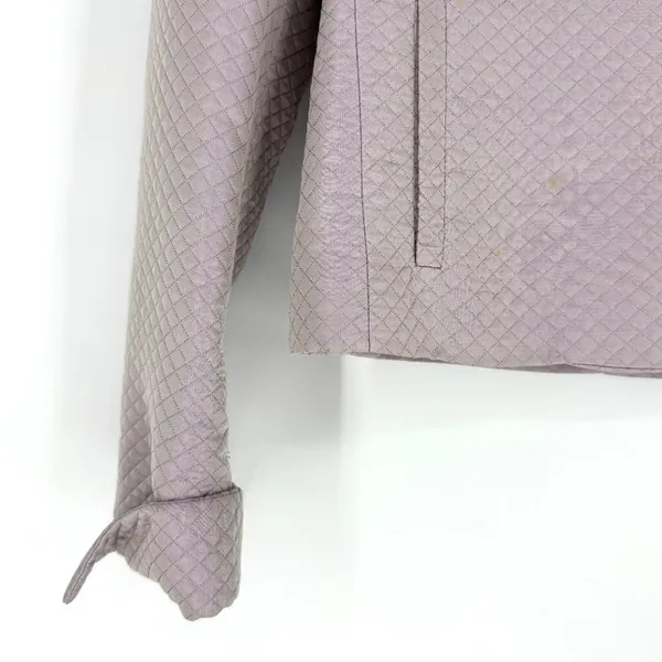 Bernard Zins Paris Mauve Lavender Vintage‎ Quilted Jacket Size 4 - Image 3