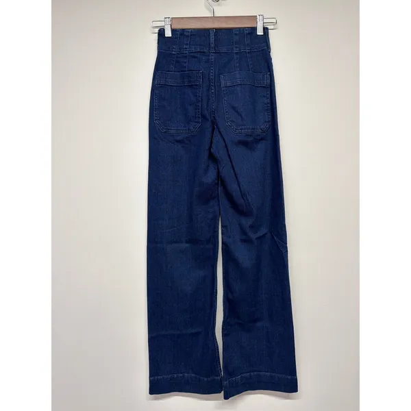 Maeve Colette Crop Wide Leg Jeans Dark Wash High Rise 23T Tall - Image 3