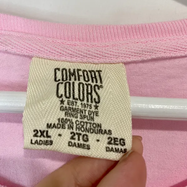 Comfort Colors Women’s 100% Cotton Long Sleeve Tee Shirt Pink Size 2XL NWOT - Image 4
