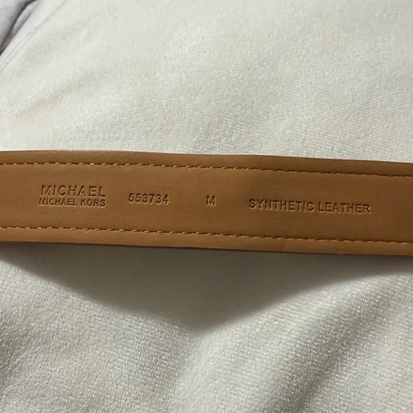 Michael Kors Brown and Gold Belt. Size M - Image 7