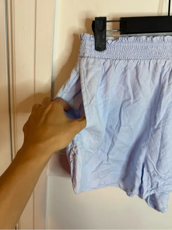 Aerie Baby Blue Linen Pull On Shorts - Image 6