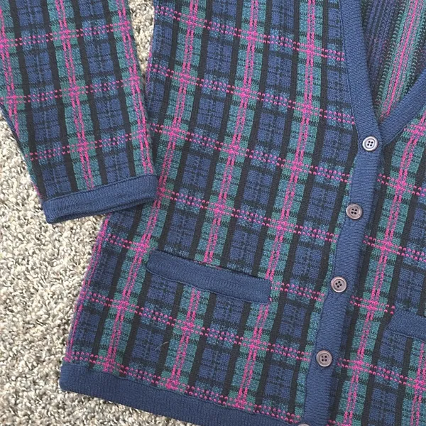 Pendleton Multicolor Plaid Knit Cardigan - Image 4