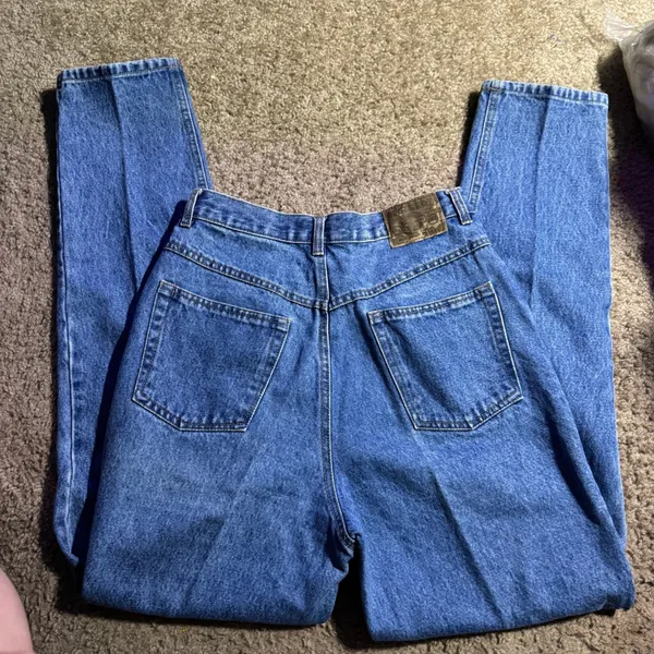 Vintage Bugle Boy For Her High Waisted Pleated Tapered‎ Leg Jeans Medium Wash 12 - Image 5